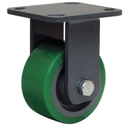 Plte Caster,Rgd,Poly,4 In.,750 Lb.,Green