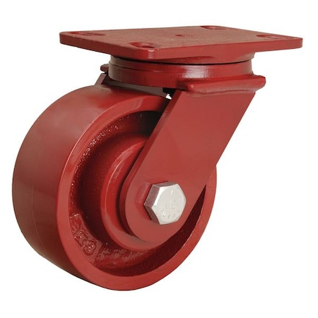 Plate Caster,Swivel,Cast Iron,6 In.,2200 Lb