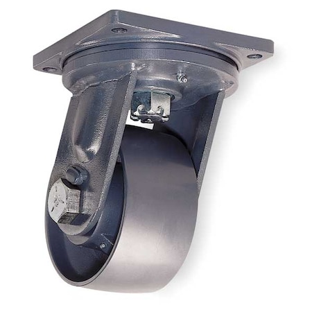 Plate Caster,Swivel,Forged Steel,8 In,14,000 Lb,D