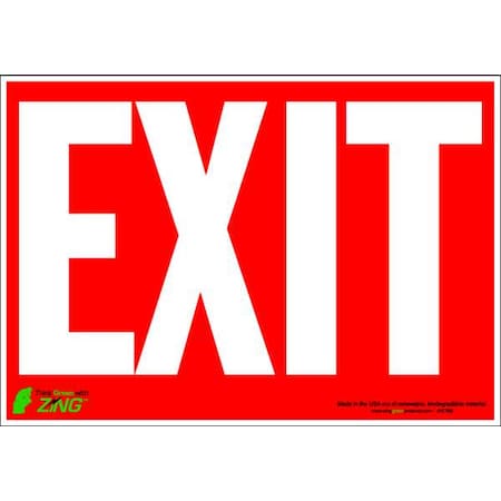 Exit Sign, English, 10 W, 7 H, Polyester, Red