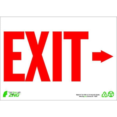 EXIT Sign,Right Arrow,7X10,Aluminum