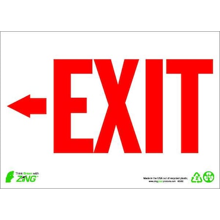 EXIT Sign,Left Arrow,10X14,Aluminum