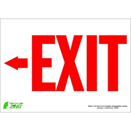 EXIT Sign,Left Arrow,10X14 Adhesive