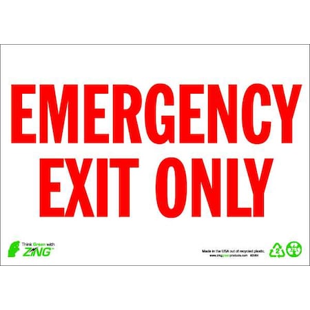 Sign,Emergency EXit Only,7X10,Aluminum