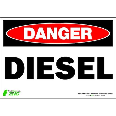 Danger Sign, 7 In H, 10 In W, Polyester, Rectangle, English, 1092S