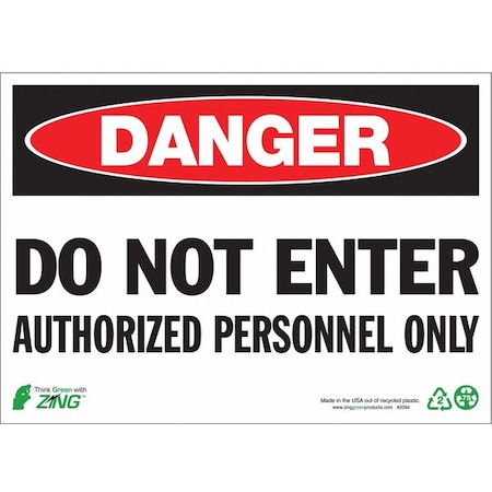 DANGER Sign, Do Not Enter, 7X10, Aluminum, Height: 7