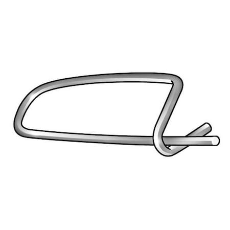 Safety Pin, Carbon Steel, Zinc, 3/64 In Pin Dia, 1 1/2 In Usbl L, 1 53/64 In L, 100 PK