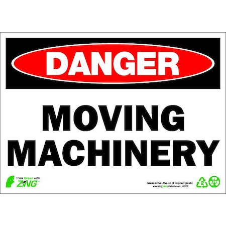 Danger Sign, 10 Height, 14 Width, Aluminum, Rectangle, English