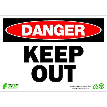 DANGER Sign,Keep Out,10X14,Plastic