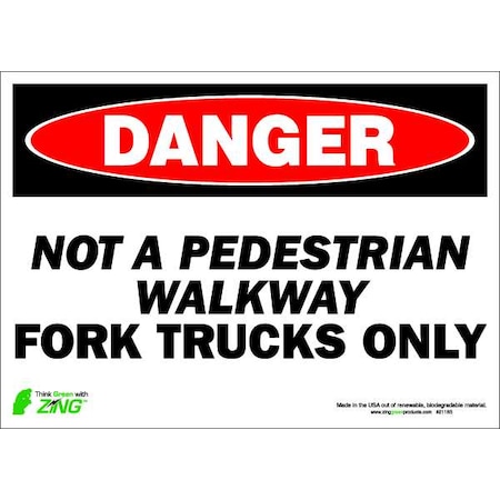 Danger Sign, 10 H, 14 W, Polyester, Rectangle, English, 2118S