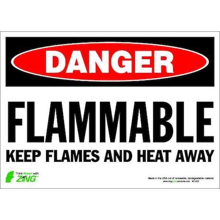 Danger Sign, 10 In H, 14 In W, Polyester, Rectangle, English, 2125S