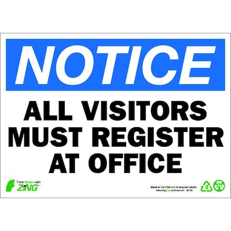 Notice Security Sign, 10 In Height, 14 In Width, Aluminum, Rectangle, English