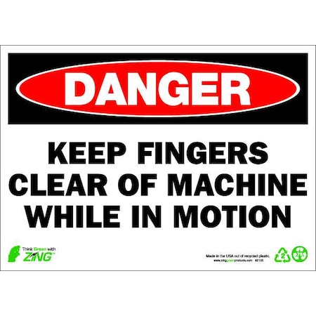 Danger Sign, 7 In Height, 10 In Width, Aluminum, Rectangle, English