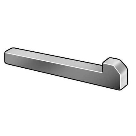 Tapered Gib Head Machine Key, Tapered Gib End, Steel, Plain, 4 In L, 3/8 In Sq