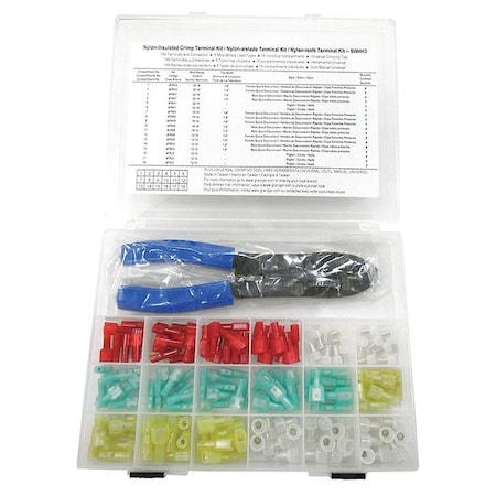 Nylon Wire Terminal Kit 145 Piece W/Tool