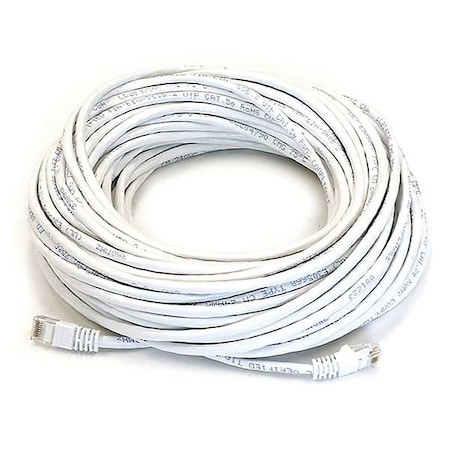 Ethernet Cable,Cat 6,White,75 Ft.