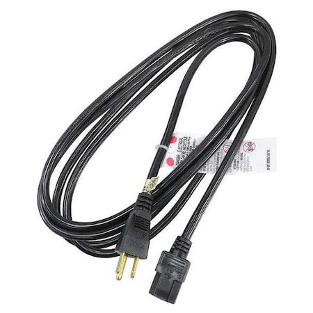 Power Cord, 5-15P, SJT, 10 Ft., Blk, 10A, 18/3
