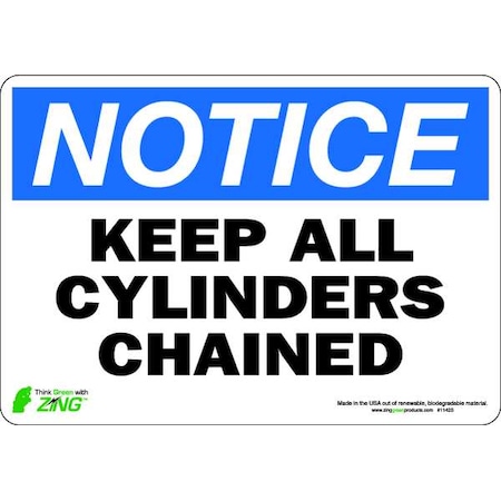 Notice Sign, 7 In H, 10 In W, Polyester, Rectangle, English, 1142S