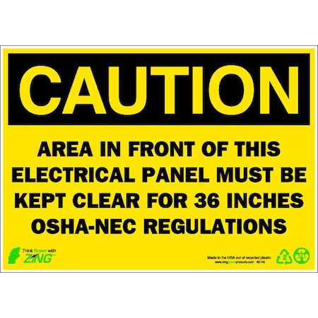 CAUTION Sign,Electrical Panel,7X10,AL