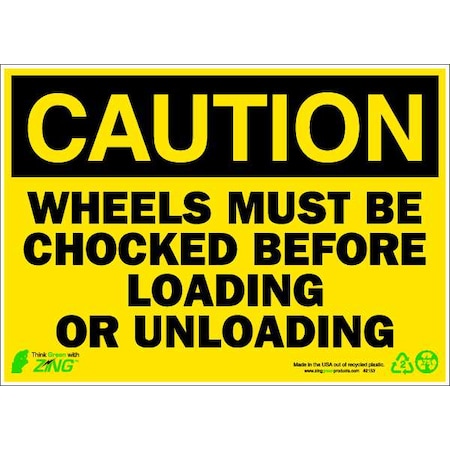 Caution Sign, 10 H, 14 W, Plastic, Rectangle, English, 2153