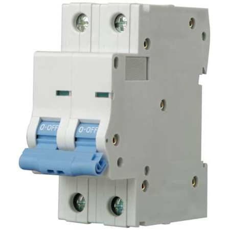 IEC Supplementary Protector, 16 A, Not Rated, 2 Pole, DIN Rail Mounting Style, NDB2Z-63 B16/2 Series