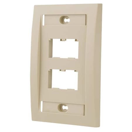 Wall Plate,Single Gang,4 Ports,Ivory