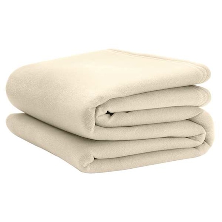 Fleece Blanket,King,108x90 In.,Ivory,PK4