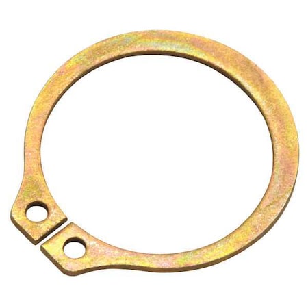 External Retaining Ring, Steel Zinc Yellow Finish, 7/16 In Shaft Dia, 100 PK