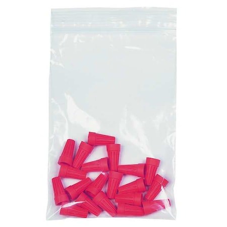 Reclosable Poly Bag Zipper Seal 12 X 6, 2 Mil, Clear, Pk1000