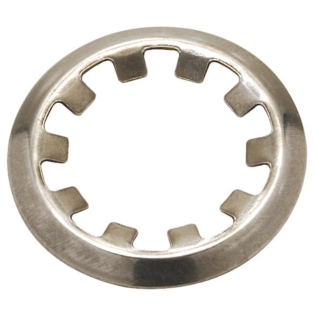 External Self-Locking Push-On Retaining Ring, Stainless Steel Plain Finish, 1.00 In Shaft Dia, 5 PK