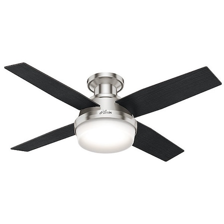 Decorative Ceiling Fan, Low Pro, 44 Blade Dia., 1 Phase, 120
