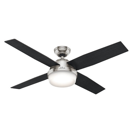 Decorative Ceiling Fan, 52 Blade Dia., 1 Phase, 120V AC