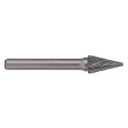 Carbide Bur, 1850 SM-6 CLE-SM Pointed Cone Bur Double Cut 15.88mmx6mm Hardened Steel Shank