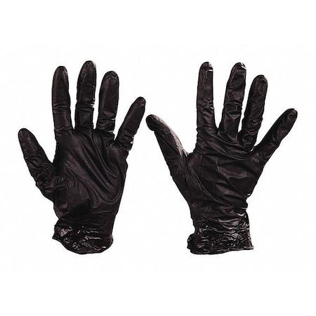 Disposable Gloves, Nitrile, Powder Free, Black, XL, 50 PK