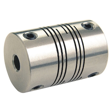 Motion Control Coupling,6 Beam,1/2x8mm,303 SS,OD 1.250,L 1.750