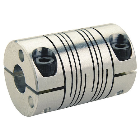 Motion Control Coupling,6 Beam,8mmx5/16,Aluminum,OD 1.000,L 1.500