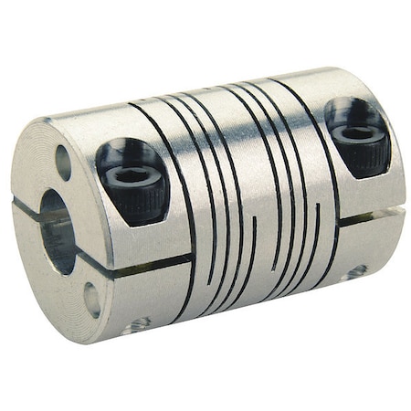 Motion Control Coupling,6 Beam,18x17mm,Aluminum,OD 38.1mm,L 57.2mm