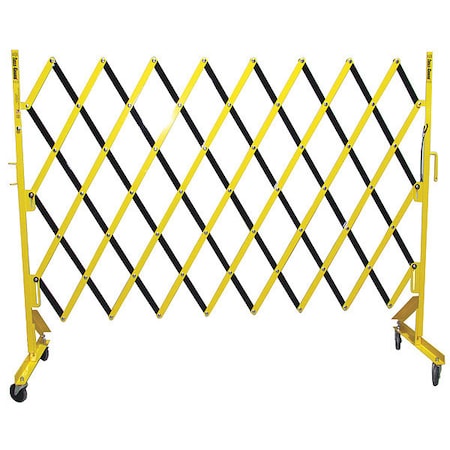 Portable Expandable Safety Barricades, Yellow/Black