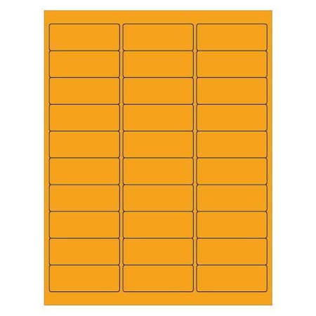 Tape Logic® Rectangle Laser Labels, 2 5/8 X 1, Fluorescent Orange, 3000/Case