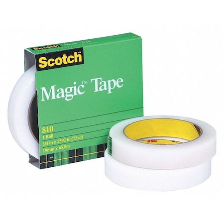 Scotch® 810 Magic Tape (Permanent), 2.5 Mil, 3/4 X 36 Yds., Transparent, 12/Case