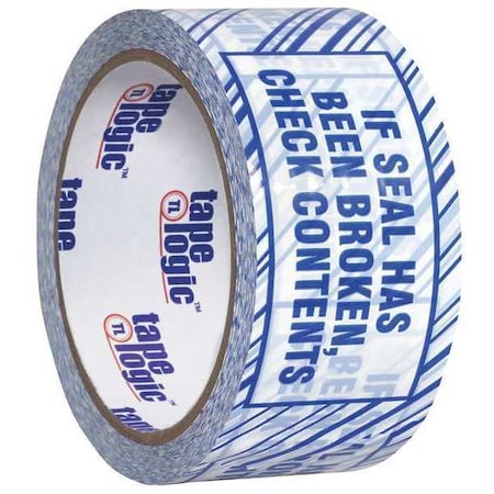 Tape Logic® Security Tape, If Seal Has Been..., 2.5 Mil, 3 X 110 Yds, Blue/White, 6/Case