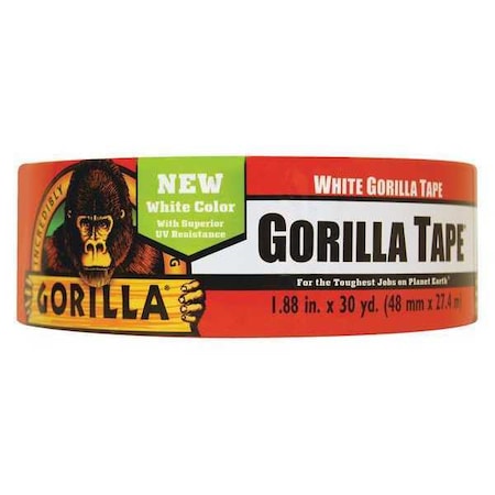 Gorilla® Duct Tape, 17.0 Mil, 2 X 30 Yds., White, 1/Case