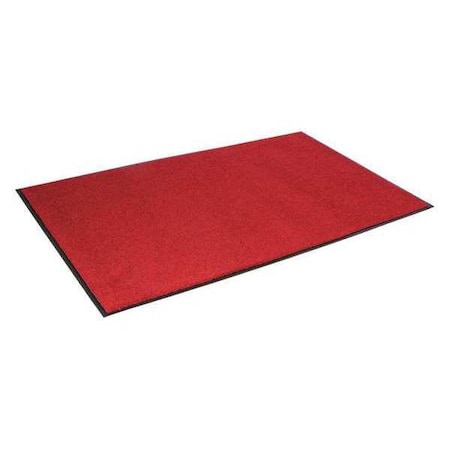 Carpeted Wiper Door Mat, Red, 3 Ft. W X