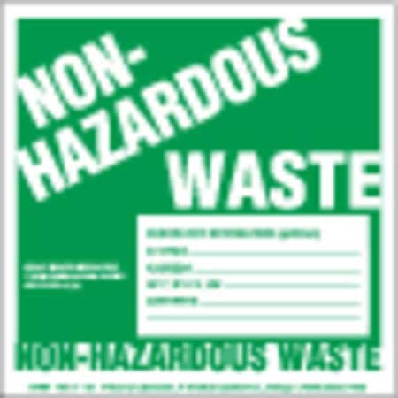 Non-Hazard Waste Label,w/Gen Vinyl,PK100
