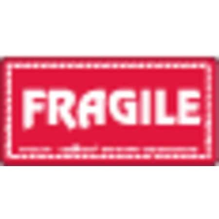 Fragile Label Paper Label, 2x4, Pk500