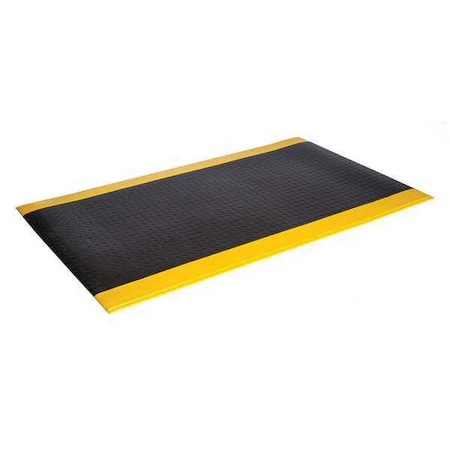 Antifatigue Comfort Mat, Black/Yellow, 5 Ft. L X 3 Ft. W