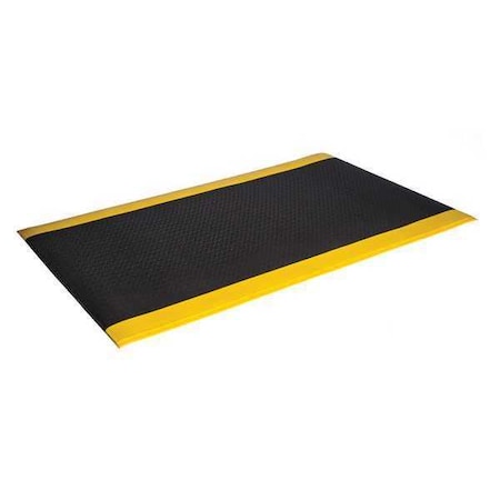 Antifatigue Comfort Mat, Black/Yellow, 75 Ft. L X 2 Ft. W