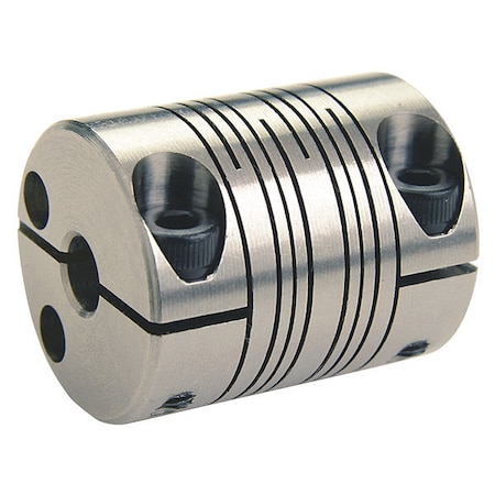 Motion Control Coupling,4 Beam,9mmx1/4,303 SS,OD 1.000,L 1.250