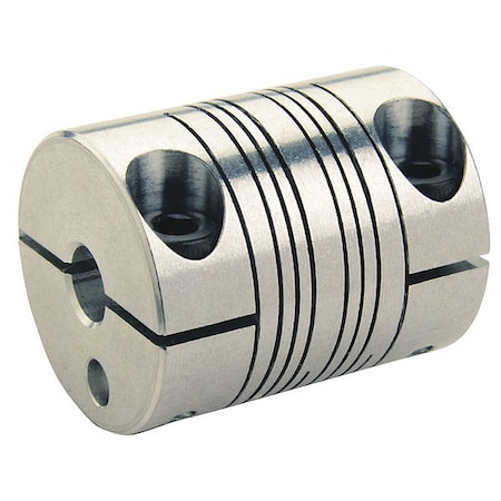 Motion Control Coupling,4 Beam,3/8x8mm,Aluminum,OD 1.000,L 1.250