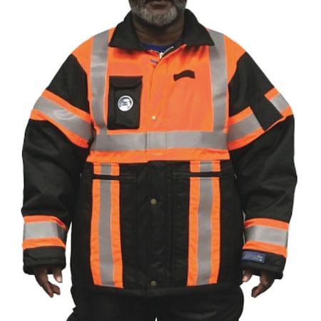 Insulated Men's Hi Vis Jacket Orange,4XL